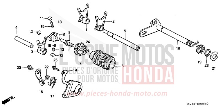 GEARSHIFT DRUM for CR500R NEUCLEAR RED (R177) from 1992