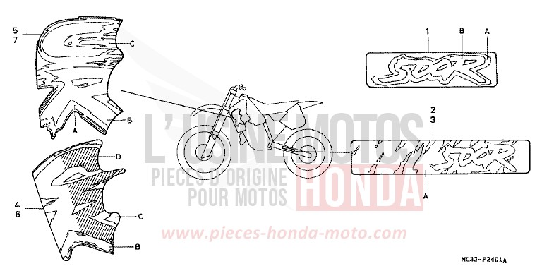 MARK (CR500RN/RP) for CR500R NEUCLEAR RED (R177) from 1992