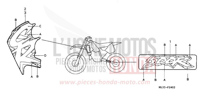 MARCHIO (CR500RR) per CR500R NEUCLEAR RED (R177) del 1994