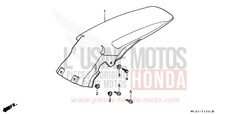 REAR FENDER (CR500RM-) for CR500R NEUCLEAR RED (R177) from 1995