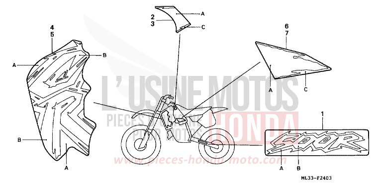 MARK (CR500RS) for CR500R NEUCLEAR RED (R177) from 1995