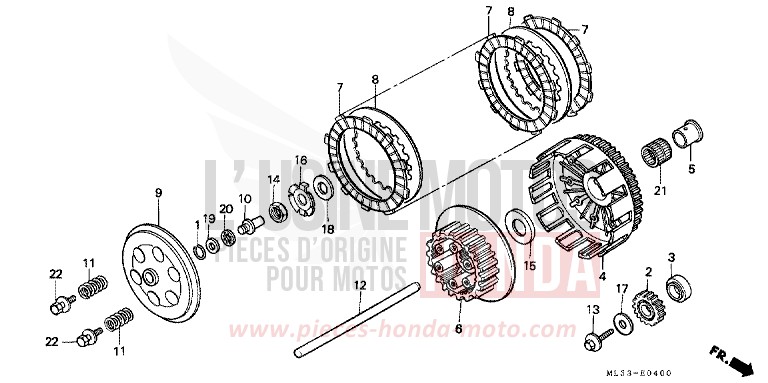 FRIZIONE per CR500R NEUCLEAR RED (R177) del 1996