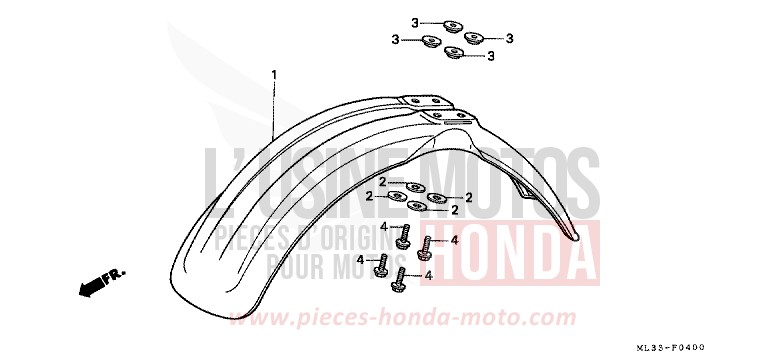 PARAFANGO ANTERIORE per CR500R NEUCLEAR RED (R177) del 1996