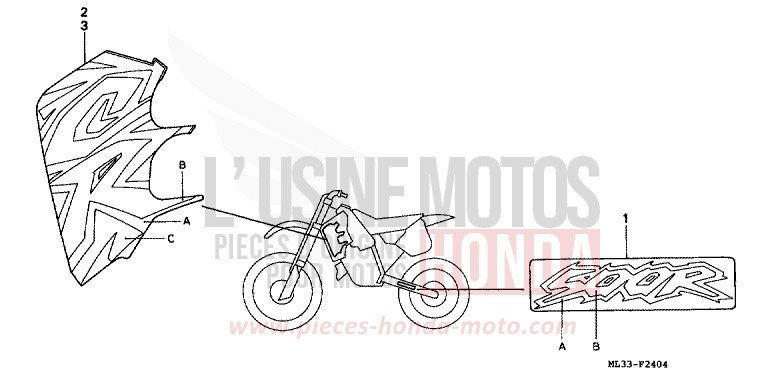 MARK (CR500RT) for CR500R NEUCLEAR RED (R177) from 1996
