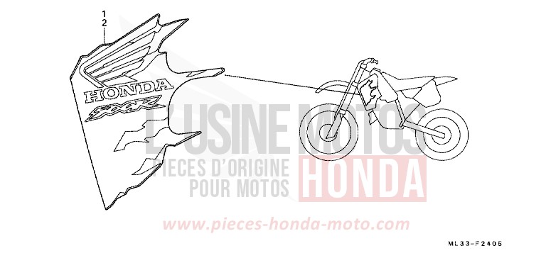 MARK (CR500RV) for CR500R NEUCLEAR RED (R177) from 1997