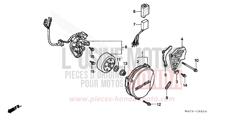 LEFT CRANKCASE COVER/ GENERATOR for CR500R NEUCLEAR RED (R177) from 1998