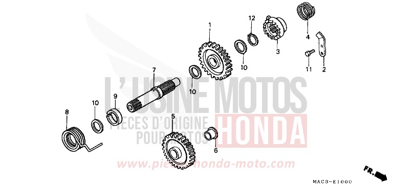 KICK STARTER SPINDLE for CR500R NEUCLEAR RED (R177) from 1998