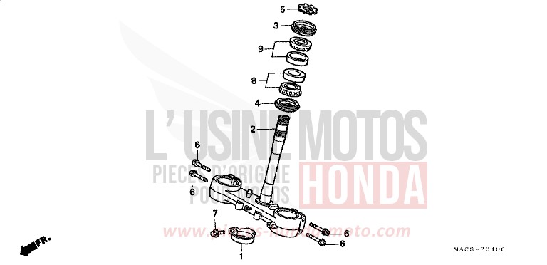 STEERING STEM for CR500R NEUCLEAR RED (R177) from 1998