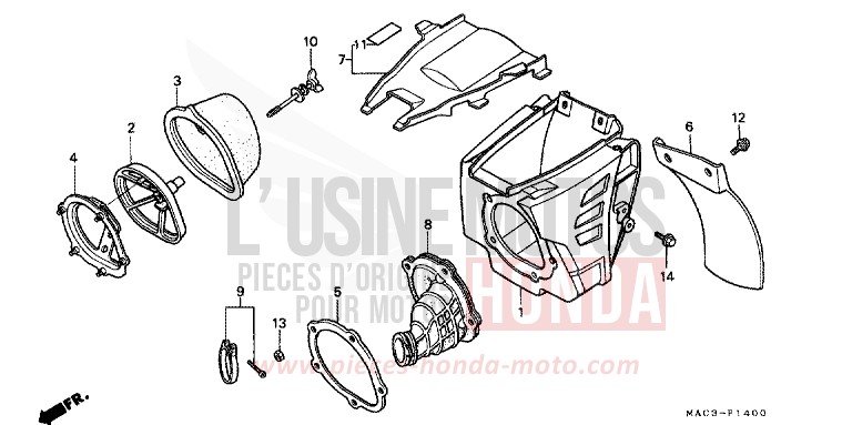AIR CLEANER for CR500R NEUCLEAR RED (R177) from 1998