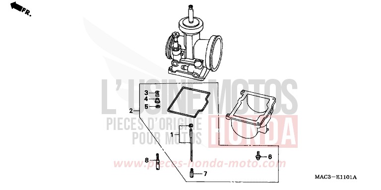CARB. OPTIONAL PARTS KIT for CR500R NEUCLEAR RED (R177) from 1999