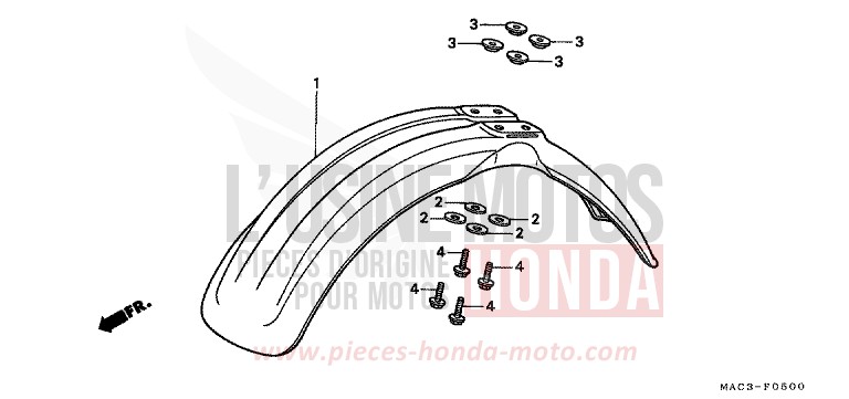 PARAFANGO ANTERIORE per CR500R NEUCLEAR RED (R177) del 1999