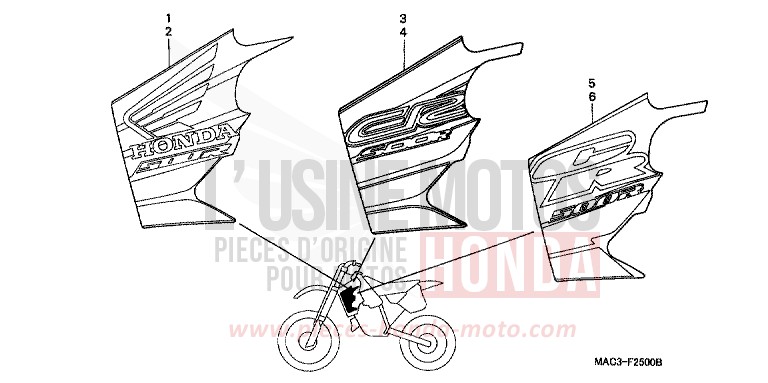 MARK (1) for CR500R EXPLOSION RED (R254) from 2000
