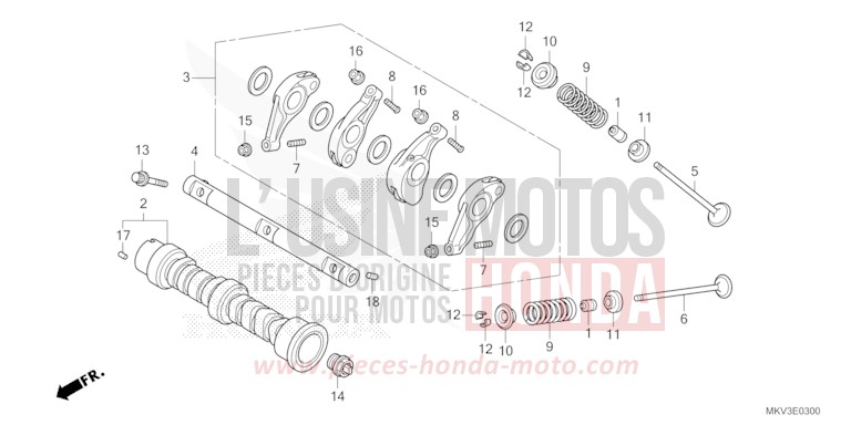 CAMSHAFT/VALVE for NSS750 GRAPHITE BLACK (NHB01) from 2021