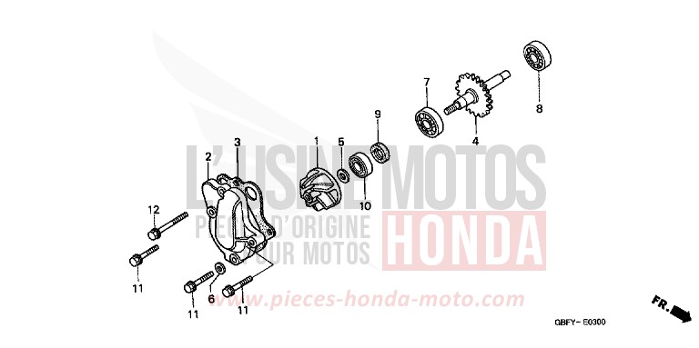 WATER PUMP for CR80R EXPLOSION RED (R254) from 2001