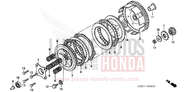 CLUTCH for CR85R EXTREME RED (R292) from 2006