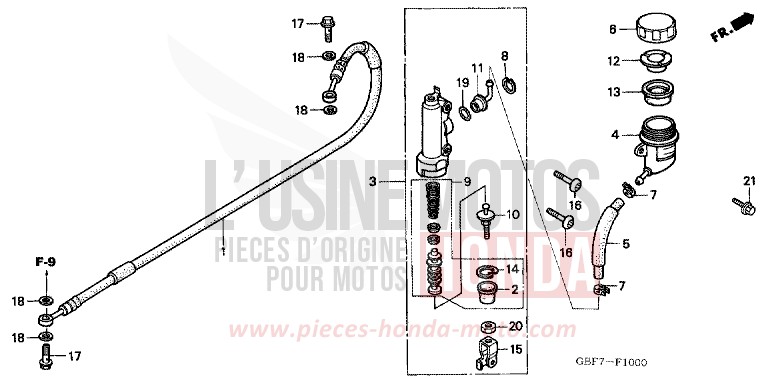RR. BRAKE MASTER CYLINDER for CR85R EXTREME RED (R292) from 2006