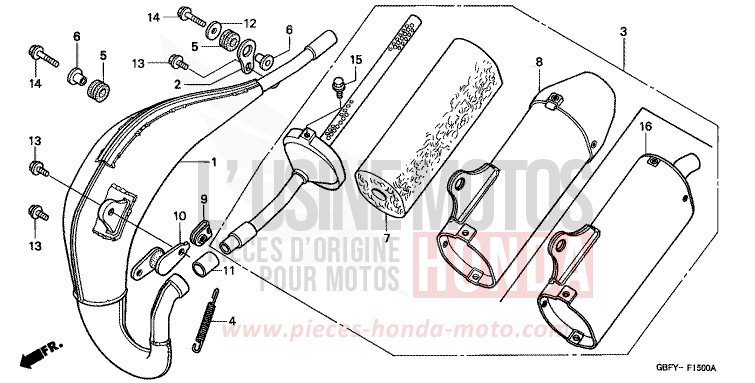 EXPANSION CHAMBER for CR80R EXPLOSION RED (R254) from 2001