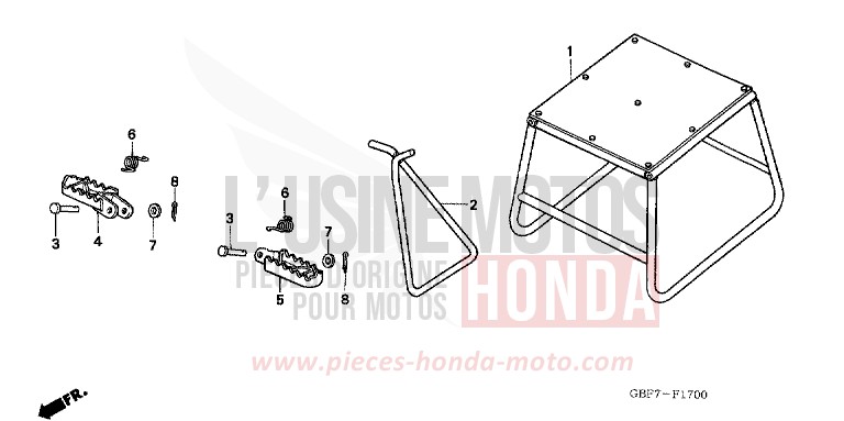 PEDANA per CR85R EXTREME RED (R292) del 2006