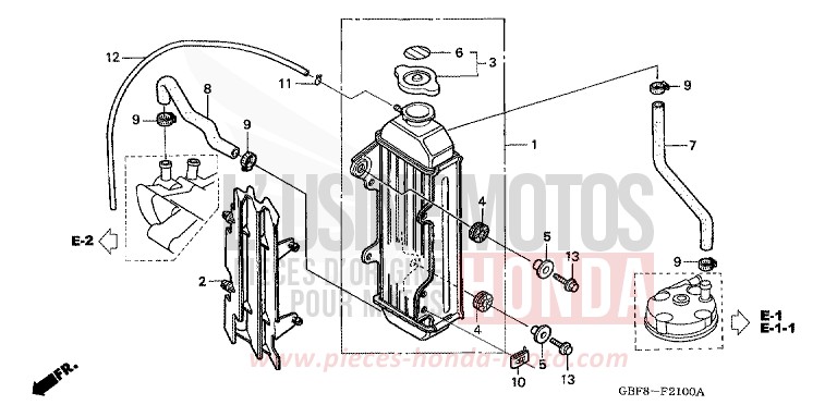 RADIATOR for CR85R EXTREME RED (R292) from 2006