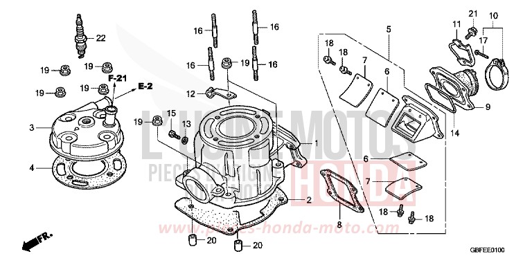 CYLINDER HEAD for CR85R EXTREME RED (R292) from 2007