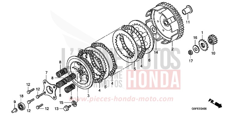 CLUTCH for CR85R EXTREME RED (R292) from 2007