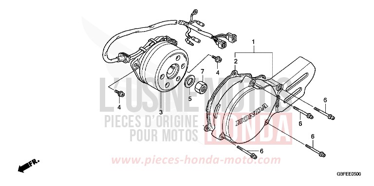 LEFT CRANKCASE COVER for CR85R EXTREME RED (R292) from 2007