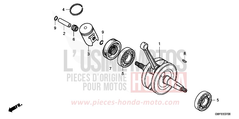 CRANKSHAFT for CR85R EXTREME RED (R292) from 2007