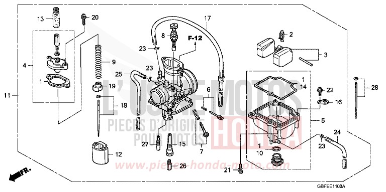 CARBURETOR for CR85R EXTREME RED (R292) from 2007