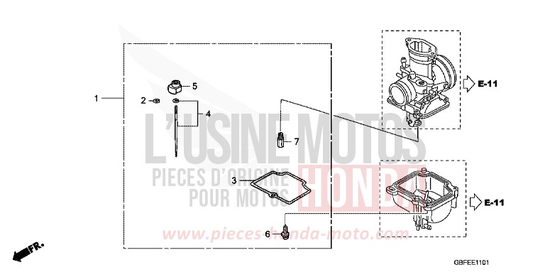 CARBURETOR O.P. KIT for CR85R EXTREME RED (R292) from 2007