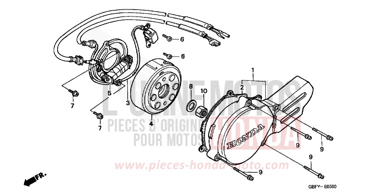LEFT CRANKCASE COVER/ GENERATOR for CR80R EXPLOSION RED (R254) from 2002