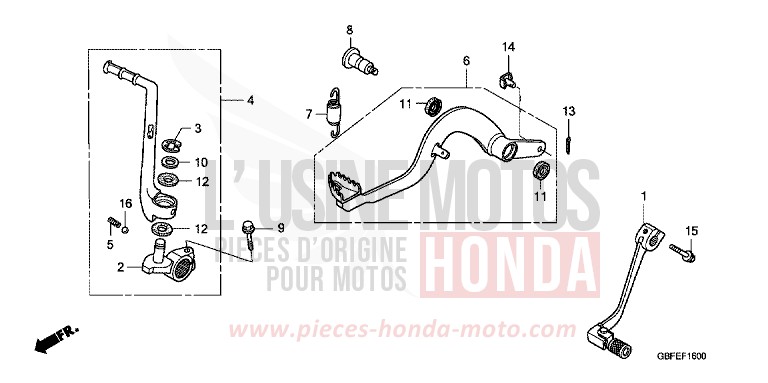 PEDAL for CR85R EXTREME RED (R292) from 2007