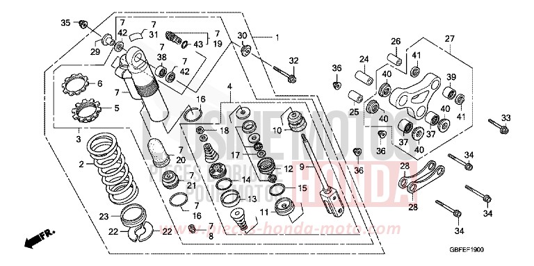 REAR CUSHION for CR85R EXTREME RED (R292) from 2007