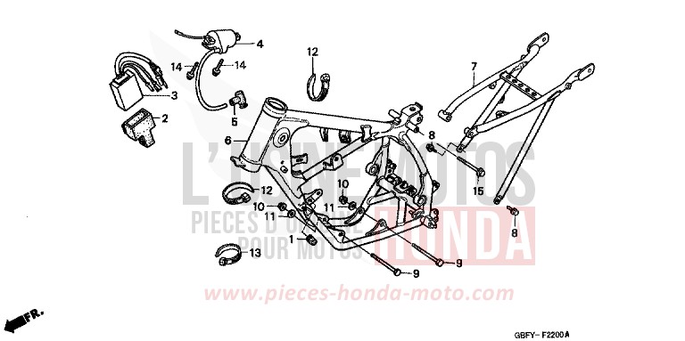 FRAME BODY for CR80R EXPLOSION RED (R254) from 2002