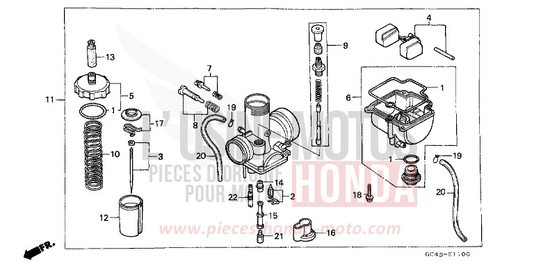 CARBURATORE per CR80R2 FLASH RED (R119) del 1985