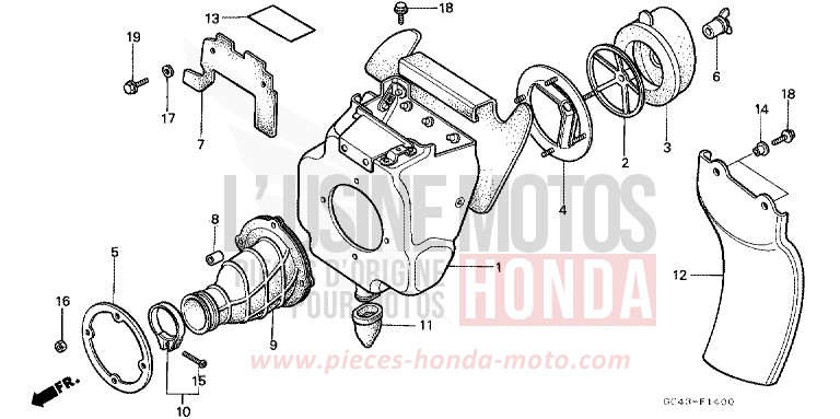 AIR CLEANER (RF/R2F/R2G) for CR80R2 FLASH RED (R119) from 1985