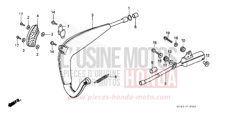 EXPANSION CHAMBER (RF/R2F/R2G) for CR80R2 FLASH RED (R119) from 1985