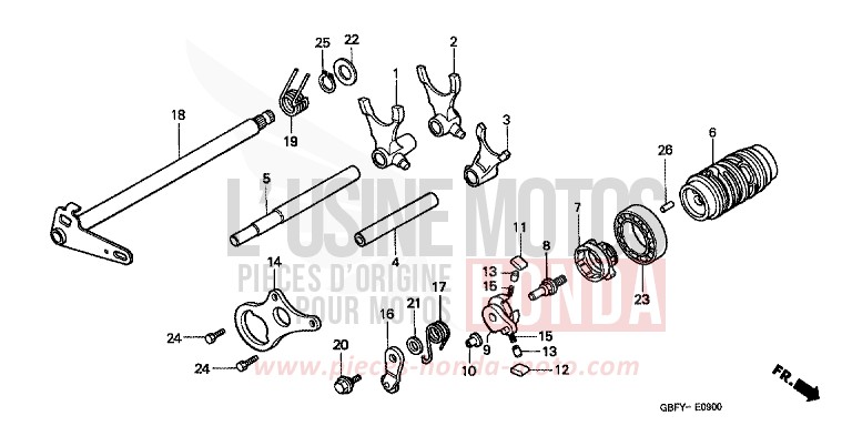 TAMBURO CAMBIO per CR80RB EXPLOSION RED (R254) del 2001