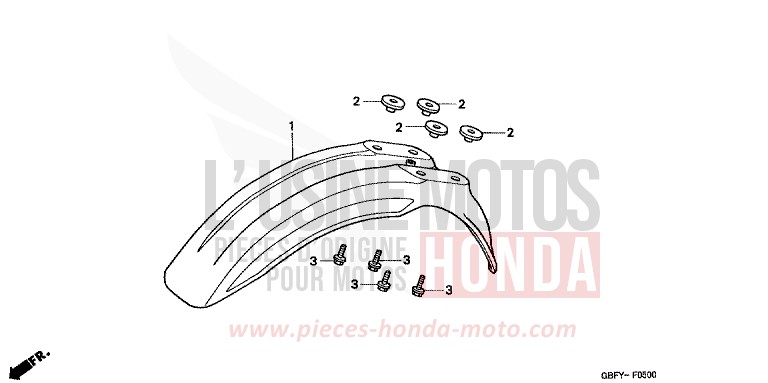 FRONT FENDER for CR80RB EXPLOSION RED (R254) from 2002