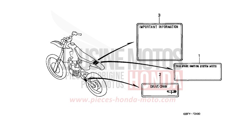 CAUTION LABEL for CR80RB EXPLOSION RED (R254) from 2002