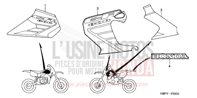 MARK (CR80R/CR80RB-2) for CR80RB EXPLOSION RED (R254) from 2002