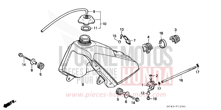 FUEL TANK for CR80R FLASH RED (R119) from 1987