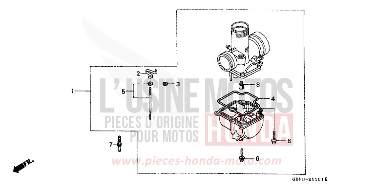 CARBURETOR OPTIONAL PARTS KIT for CR80RB NEUCLEAR RED (R177) from 1997