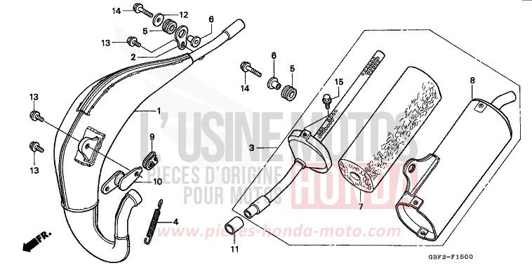 EXPANSION CHAMBER for CR80RB NEUCLEAR RED (R177) from 1997