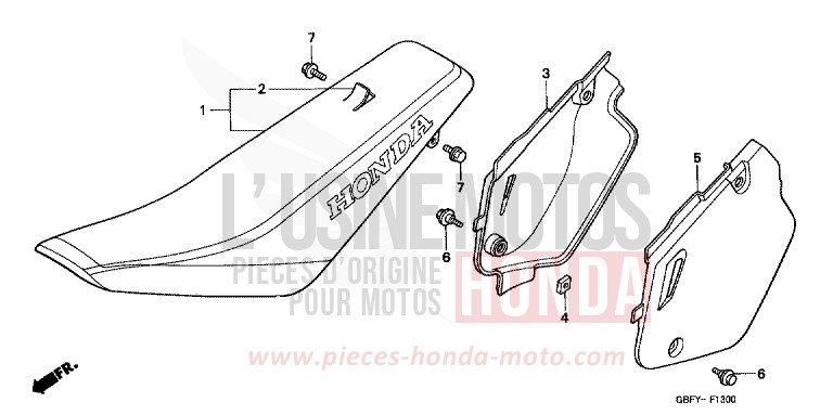 SEAT/SIDE COVER for CR80RB EXPLOSION RED (R254) from 2000