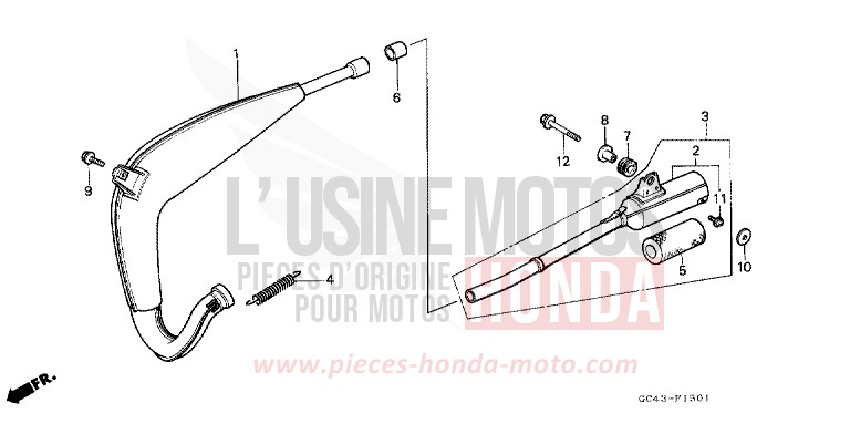 EXPANSION CHAMBER (RG/RH/RJ/RK) for CR80R FIGHTING RED (R134) from 1989