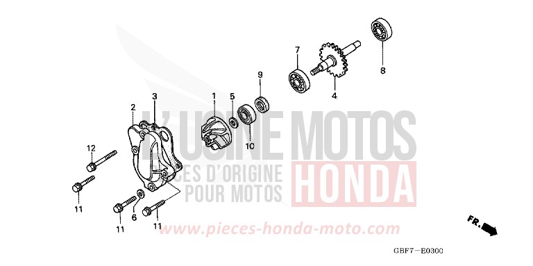 WATER PUMP for CR85RB EXPLOSION RED (R254) from 2003