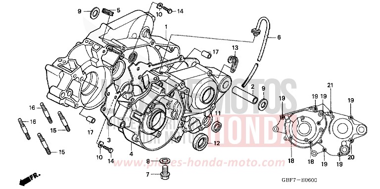 CRANKCASE for CR85RB EXPLOSION RED (R254) from 2003