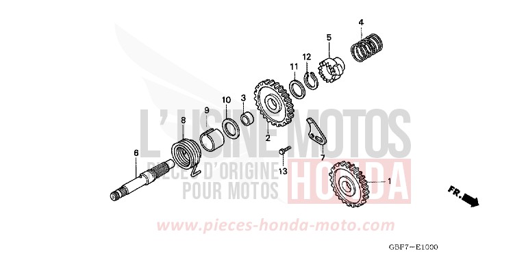 KICK STARTER SPINDLE for CR85RB EXPLOSION RED (R254) from 2003