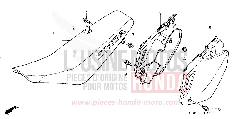 SEAT for CR85RB EXPLOSION RED (R254) from 2003