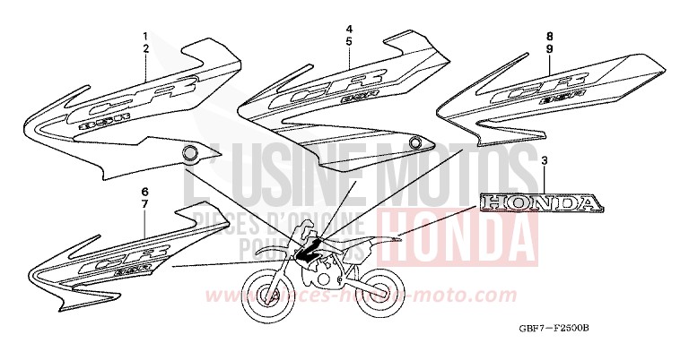 MARK for CR85RB EXPLOSION RED (R254) from 2003